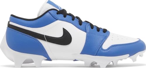 Nike Men's Jordan 1 Mid TB Football Cleats White/Black-Royal Low FJ6245-104 Size 9