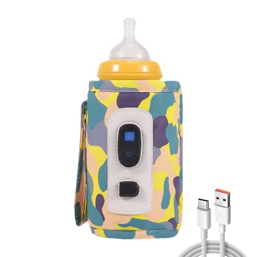 Calentador de biberones USB – Bolsa calentadora de botellas de leche USB, calentador de botellas portátil USB, calentador de leche digital, bolsa de botella de temperatura de 5 engranajes, bolsa