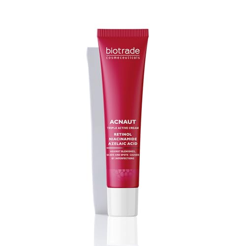 Acnaut - Crema triple con retinol, ácido azelaico y niacinamida contra espinillas y cicatrices de acné