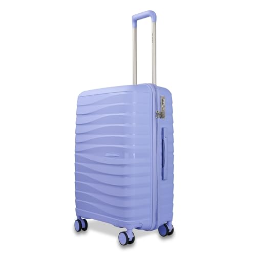 Image of Vacanza Series 2 Polypropylene Unbreakable Hard-Sided Check-in Luggage Trolley Bag with TSA Lock | Purple 65 cm