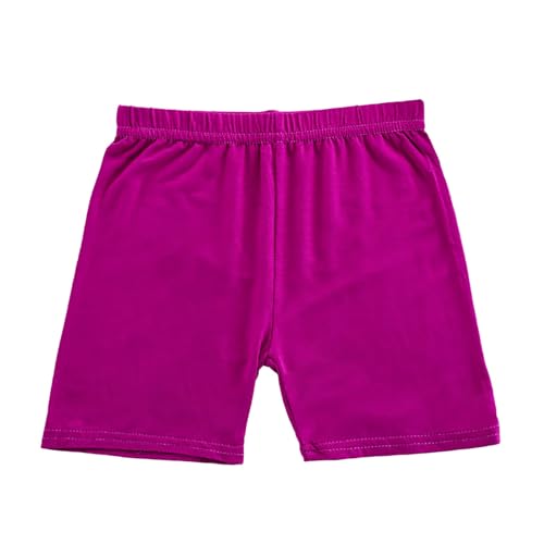 Girls Under Dress Shorts Breathable Elastic Waist Solid Color Running Athletic Shorts Kids Cotton (Red, 8-9 Years)