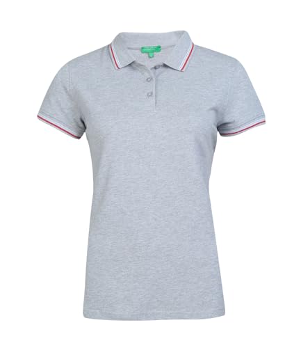 Image of UNITED COLORS OF BENETTON Women's Cotton Lycra Half Sleeves Plain Stylish Regular Fit Polo T-Shirt with Coloured Collar Tipping