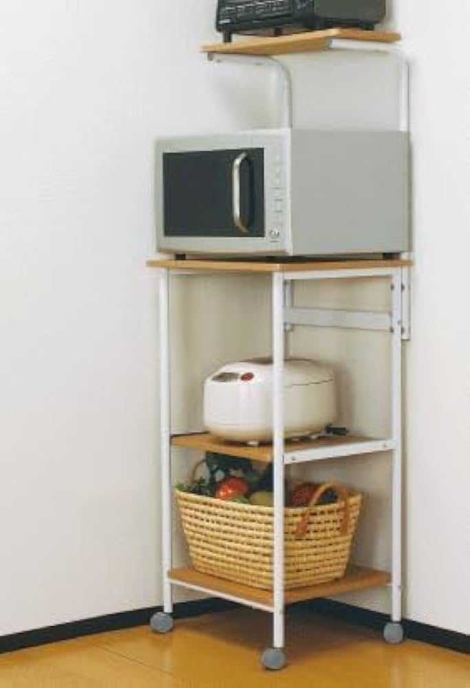 ☆新品☆ レンジワゴン ハイタイプ KW-500 キッチン収納 レンジ台 収納 楽天市場】レンジラックキャスター付き キッチン収納 レンジ台