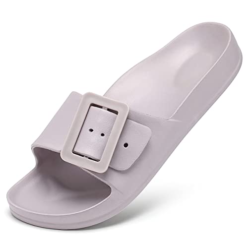 Image of L LOUBIT Cloud Slides for Women with Arch Support Pillow Soft Recovery Sandals Lightweight Summer Beach Slippers Non-Slip Shower Shoes