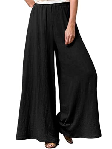 Hisanny Pantalones de lino para mujer, talla grande,...
