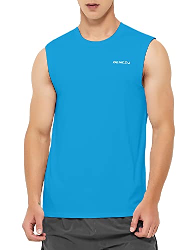 Image of DEMOZU Men's Sleeveless Workout Swim Shirt Quick Dry Athletic Muscle Beach Tank Top Big and Tall