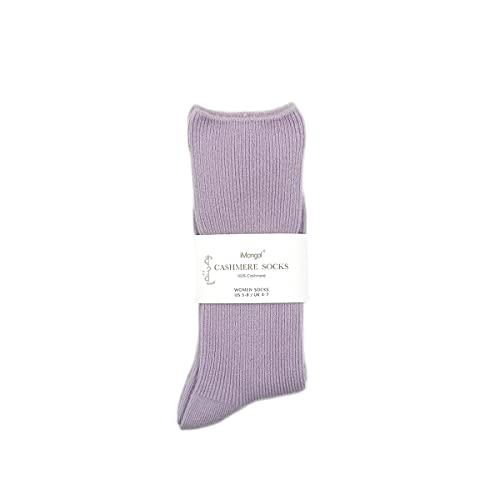 Image of 100% Cashmere Women's Bed Socks, Hand-Linked Smooth Toe, Wallet-Style Faux Leather Gift Pouch,