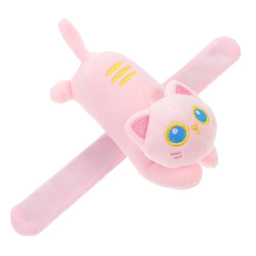 Abaodam Animal Slap Bracelet Cat Slap Bracelet Plush Stuffed Animal Hugger Snap Wrist Band for Kids Birthday Party Pink