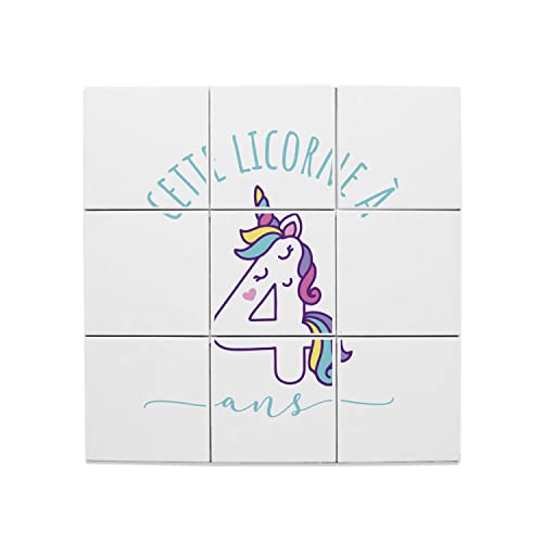 Carreaux céramique décoratif licorne, le cadeau anniversaire 4 ans parfait pour fille