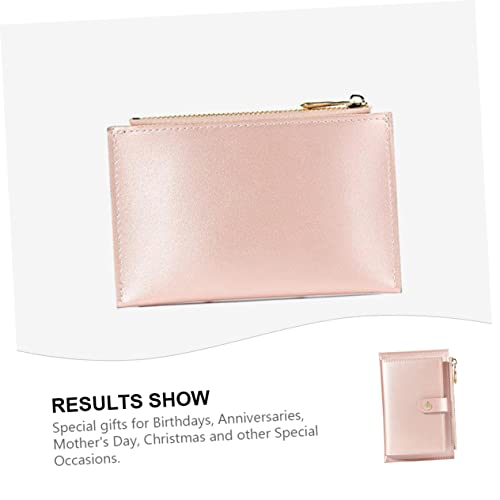 Homoyoyo 1pc Pu Leather Zipper Purse Card Slots Lightweight Creative Money Wallet for Women Pearlized Finish for Organizing and Cards4