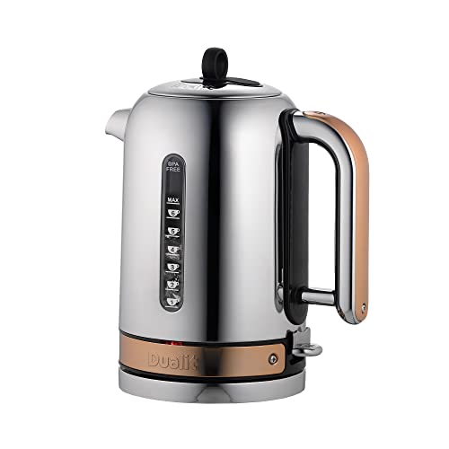 Dualit Classic Kettle Polished Stainless Steel with Copper Trim 1.7L