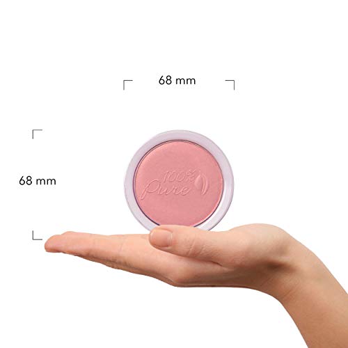 100% Pure Powder Blush (Fruit Pigmented), Chiffon, Soft Shimmery Finish, Nourishes Skin W/Rosehip Oil, Cocoa Butter, Natural Makeup (Soft Pink) - 1.81 Oz #TOP7
