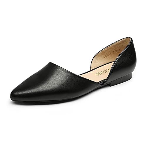 DREAM PAIRS Women's Elegant Dressy Flats Shoes Pointed Toe Casual Comfort Slip on Walking Flats for Women 6 Black