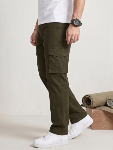 Image of Leriya Fashion Men Cargo Pants | 6 Pocket Cotton Cargo Joggers for Men | Loose Fit Stylish Pant with Pockets | Casual Baggy Trousers & Streetwear Lower (Available in Plus Size)