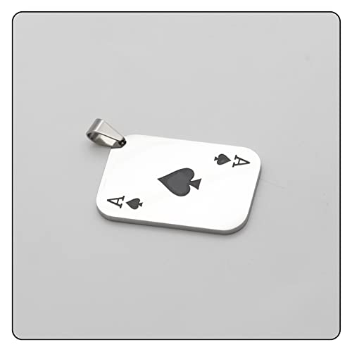 Hip Hop Rapper Stainless Steel Dog Tag Pendant Playing Card Poker Necklace2