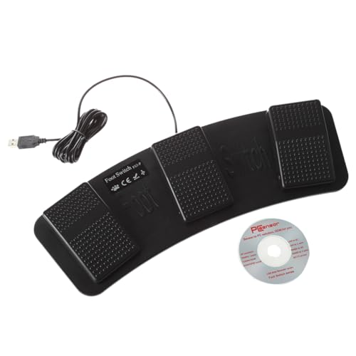 Toyvian Triple Foot Pedal Controller 3 Buttons for Gaming 2m Cable Triple Foot Switch for Computer