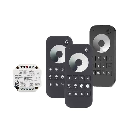 Regulador LED inteligente 220V Triac S1-B WT con control remoto RT8 2