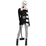 Alice The Psycho Costume - Women Small (Size 2-4) Bewitching Black & White Outfit Perfect For Halloween & Costume Parties - 1 Set