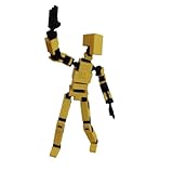 LUCKY13TOY 3D Printed Multi Joint Movable Mechanical Doll Model, Toy Design Style, Custom Desktop Ornament (Yellow)