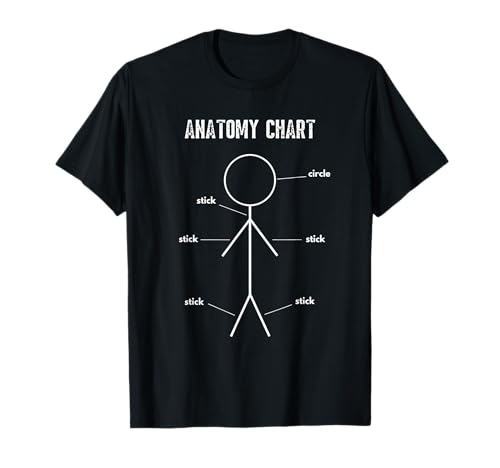 Funny Medical Student Gift Sarcastic Anatomy Of Stickman T-Shirt