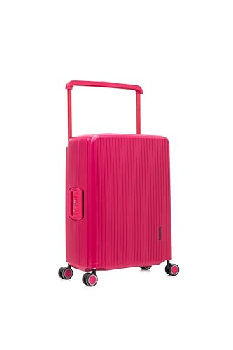 [ATX LUGGAGE]スーツケース アルミフレームタイプ 大容量 キャリーケース 広幅キャリーバー M/Lサイズ 静音ダブルキャスター TSAロック バックルロック 耐衝撃 キャリーバッグ ビジネス 旅行 海外出張（ ピンク、7泊~長期旅行/112L）