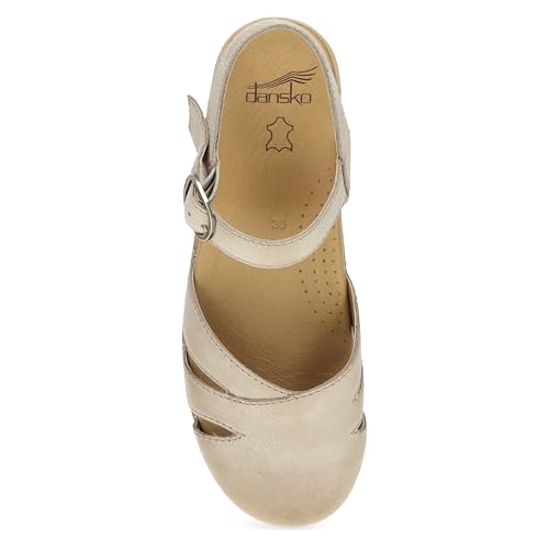 Image of Dansko Margreta Women's Mary Jane Clog - Leather Upper with Cutout Details, Adjustable Strap and Padded Footbed
