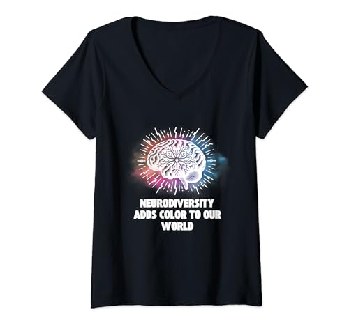 Womens Neurodiversity Adds Color to Our World V-Neck T-Shirt