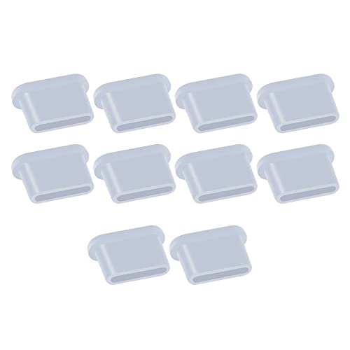 CABLEPELADO Protecteur de port de charge USB Type C | Bouchons anti-poussière Type C | Silicone | Compatible avec Samsung S10, Note, Pixel, One Plus, Macbook | Blanc | 10 unités