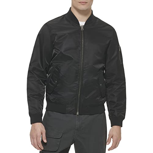 Levi's Men's MA-1 Flight Lightweight Zip-Up Bomber Jacket, Black MA-1 Unfilled, Medium by Levi's - Used condition - US$35.41