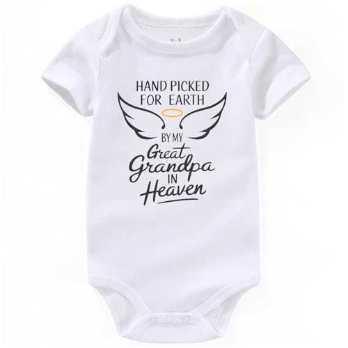 KEDFQV hand picked for earth by my Great grandpa in heaven baby clothes great grandpa baby announcement white 0-3 Months