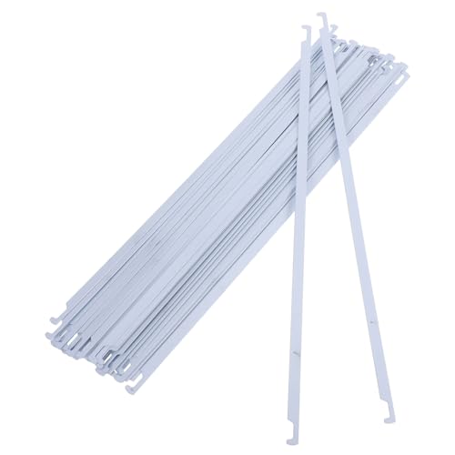 KICHOUSE 50piezas Carriles Metálicos Para Carpetas Colgantes Barras De Archivo Para Organizador De Documentos Fácil Instalación Para Oficina Hogar y Escuela Blanco