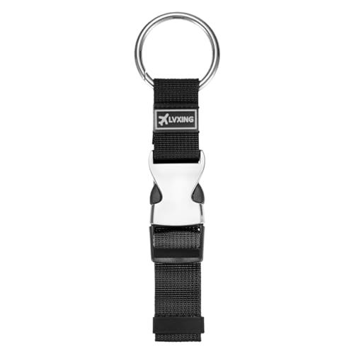 Image of M METERXITY 1-Pack Add A Bag Luggage Strap, Adjustable Suitcase Belt for Connecting Luggage /Backpack /Jacket, Carry Strap with Ring Buckle [Black]