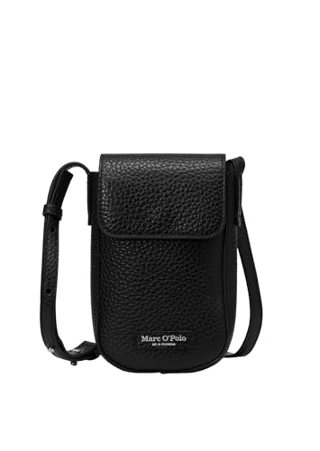 Sac pour téléphone portable Marc O'Polo Becky, cuir noir et finitions haut de gamme