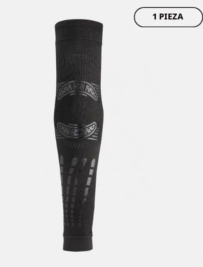FLOKY 1pz manga No Strain Evolution multideporte. Tenis, pádel, baloncesto. Reduce las vibraciones, sostiene codo y antebrazo. Manga de compresión, estabiliza tendones y músculos. Negro L-XL