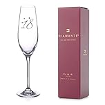 DIAMANTE Swarovski 18th Birthday Champagne Flute – Single Crystal Champagne Glass with Platinum 18 Embossed and Sparkling Crystals – Gift Boxed