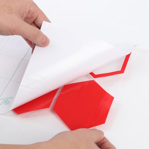 Image of 52 PCS Car Honeycomb Decals Vinyl Hexagonal Graphics Sticker Car Body Side Sticker Car Exterior Decor Accessories Universal for Car,Truck, SUV, RV (Red)