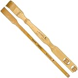 BambooMN 1 Pieces 17 Inch Bamboo Backscratcher Knobby Massage Roller Handle Plus Travel Size Back Scratcher for Itching Relief, 100% Bamboo