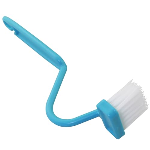 Image of 4PCS V-Shape Plastic Curved Brush Blue 7.9x1.4 inch Toilet Corner Edge Cleaning Brush S-Shape Toilet Cleaning Brush Curved Handle Sanitary Brush Bathroom Brush