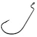 Mustad UltraPoint Mega-Bite Wide Gap Soft Plastic Hook with Offset Shank (Pack of 5), Black Nickel, 1/0 (37177NP-BN-1/0-5U)