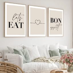 Affiche murale À table triptyque toile 60x80cm décoration maison