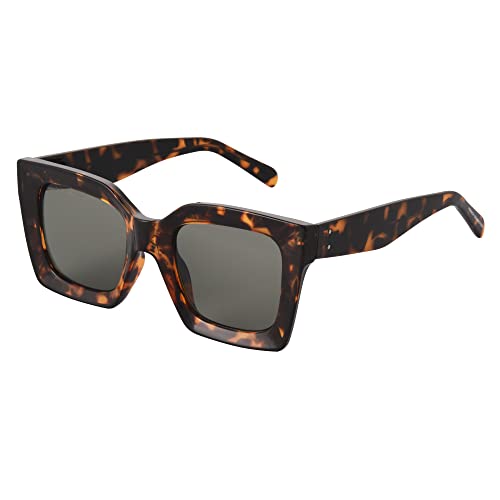 French Connection Maggie Square Sunglasses For Women, Crystal Oatmeal, 51mm Lens Width