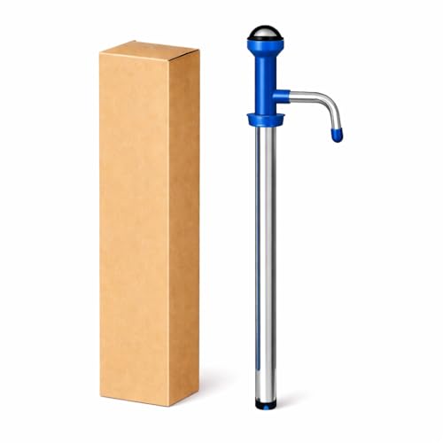 Image of Stainless Steel Oil Transfer Pump for 15 Litre Tin Cans - Hand Press Oil Dispenser Pump for Kitchen, Fuel, Mustard Oil, Cooking Oil, Kerosene & Lubricants - Easy Transfer Pump for Steel Oil Tins