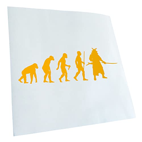 Kiwistar - Autocollant - Samurai Bushi Evolution - jaune - G24 - Pour voitures, vélos, véhicules, motos, cyclomoteurs, tuning, vitres arrière