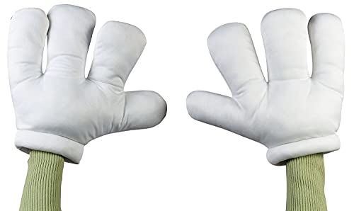 MIMIKRY Guantes de cómic gigantes, color blanco, dibujos animados, manos grandes, accesorios para disfraz Cover