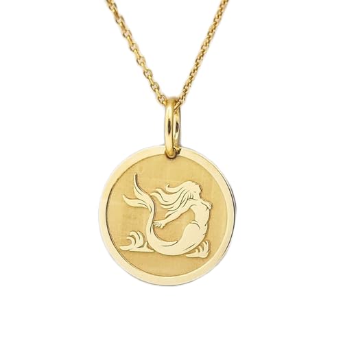Collier pendentif sirène argent sterling plaqué or chaîne 45,7 cm bijou unisexe