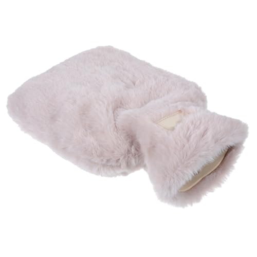 FRCOLOR PVC Hot Water Bottle with Plush Cover Warm Water Bag for Hand Warmer Soft and Comfortable Heat Therapy for Cramps Neck and Hands