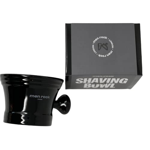 Men Rock Rasierschale aus Porzellan mit Griff, Elegantes Schwarz, 1 Stück - Image 5