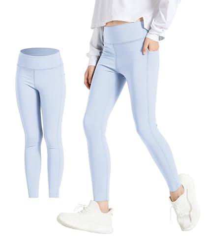 OUANDME Mädchen-Leggings mit 2 Taschen, weich, dehnbar, athletische...