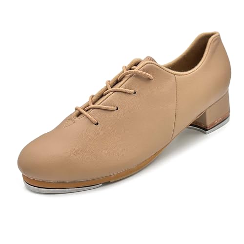 Adult Man-Made Leather Tap Shoe with Notched Heel