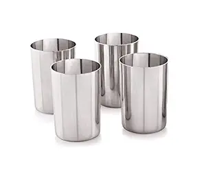 neelam Stainless Steel 7 22G PRM Amrapali Glass, 300 ml, Silver, Set of 12